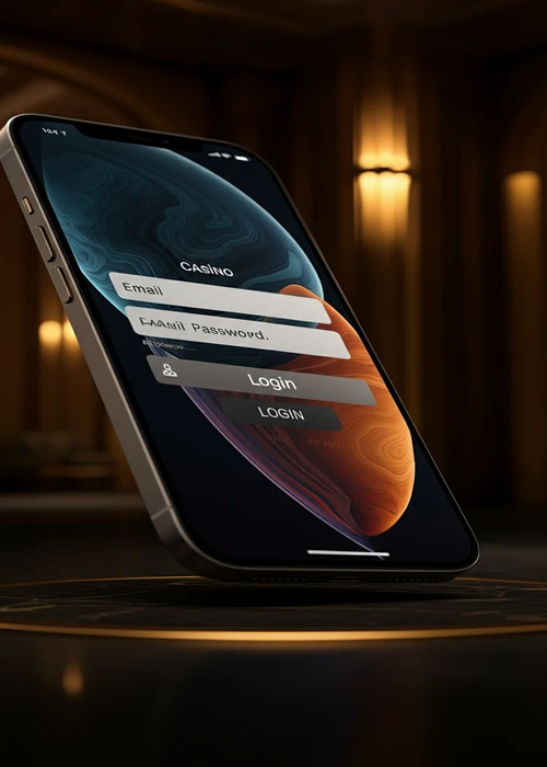 Capture d'écran du formulaire de connexion principal de Megawin Casino, illustrant les zones de saisie pour l'adresse e-mail et le mot de passe.